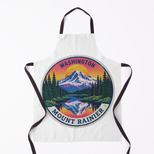 Item preview, Vintage Mount Rainier Washington Circular Sticker Illustration designed and sold by GabeMountainArt.
