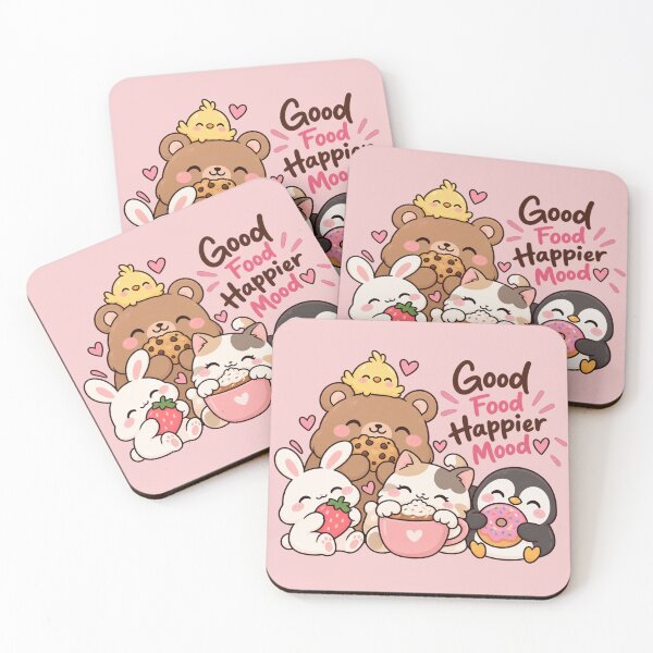 Item preview, Buena comida, mejor humor. Animales kawaii y comida. Pegatinas lindas. designed and sold by StickyDelights.