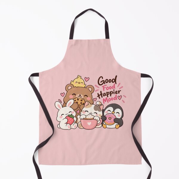 Item preview, Good Food Happier Mood Kawaii Animals & Food Cute Sticker designed and sold by StickyDelights.