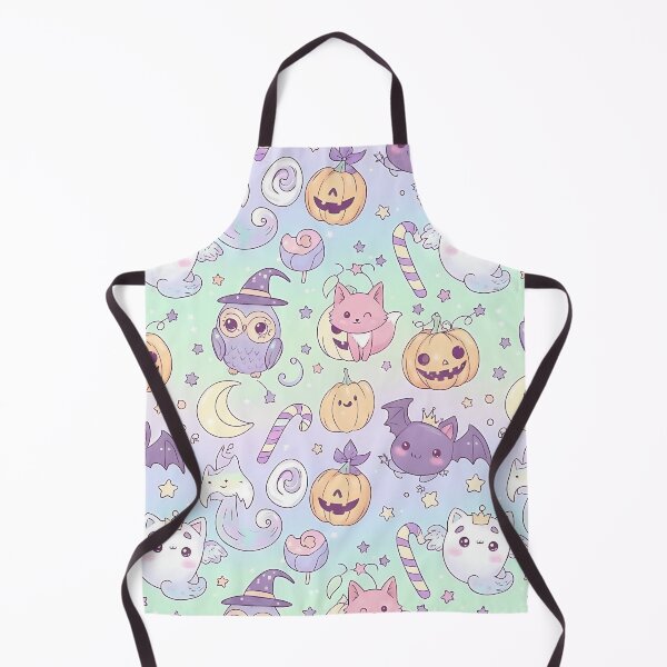 Item preview, Cute Halloween Cat Witch Pattern with Pumpkins Moons and Stars designed and sold by ArtDesignTp.