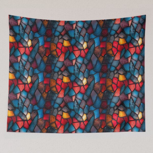 Item preview, Vibrant Abstract Cracked Glass Mosaic Pattern designed and sold by NTGUILTY.