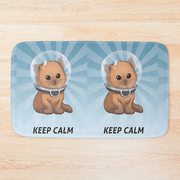 Item preview, Adorable Astronaut Cat 'Keep Calm' Minimalist Funny Kitty In Space Digital Illustration designed and sold by Matt_Smith.