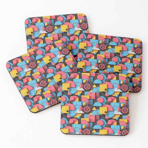 Item preview, Vibrant 3D Memphis Style Geometric Shapes Pattern designed and sold by NTGUILTY.