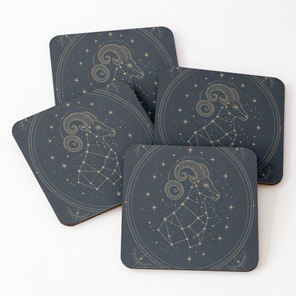 Item preview, Aries Ram Gold Constellation Chart on Navy Sky designed and sold by tanishqsaluja.