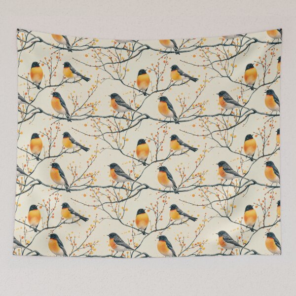 Item preview, Watercolor Birds and Branches Pattern designed and sold by NTGUILTY.
