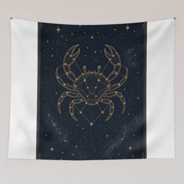 Item preview, Cancer Crab Celestial Chart on Blue Black Sky designed and sold by tanishqsaluja.
