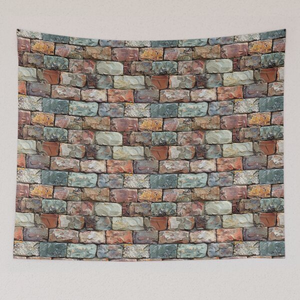 Item preview, Colorful Weathered Stone Brick Wall Texture Pattern designed and sold by NTGUILTY.
