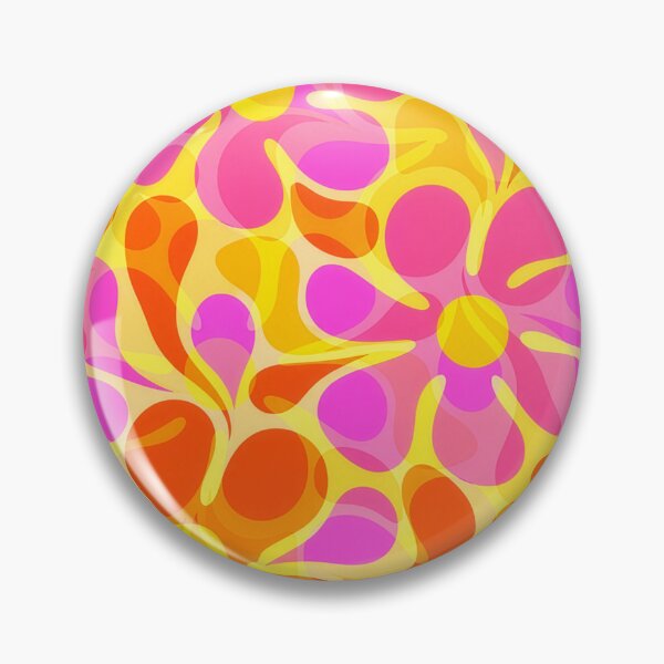 Item preview, 60's Retro Flowers in Orange, Yellow, and Pink designed and sold by ArtFactoryAI.