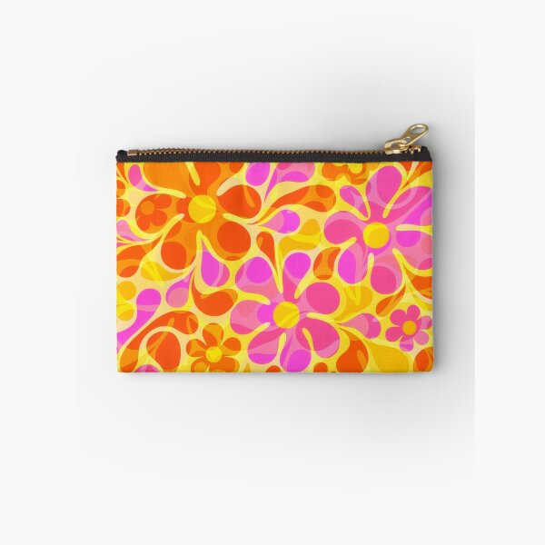 Item preview, 60's Retro Flowers in Orange, Yellow, and Pink designed and sold by ArtFactoryAI.