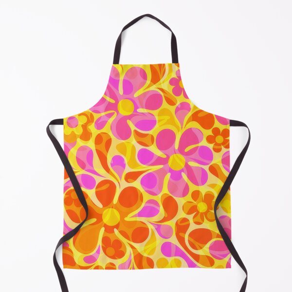 Item preview, 60's Retro Flowers in Orange, Yellow, and Pink designed and sold by ArtFactoryAI.
