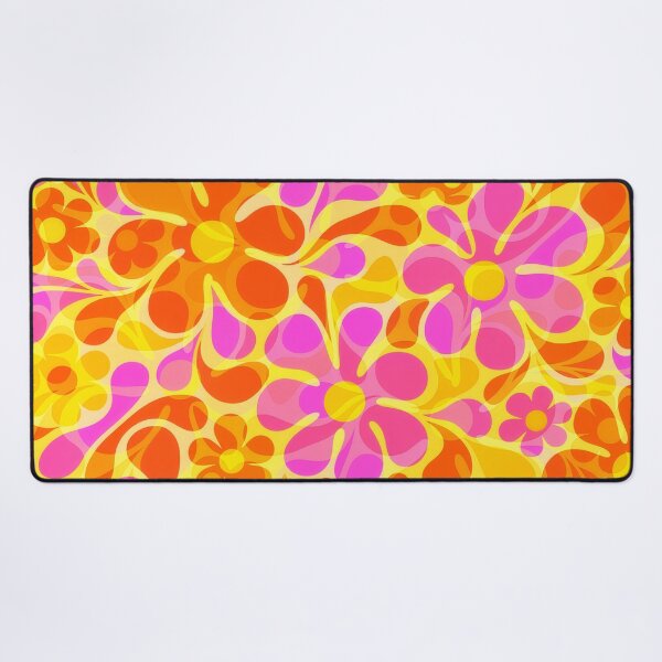 Item preview, 60's Retro Flowers in Orange, Yellow, and Pink designed and sold by ArtFactoryAI.