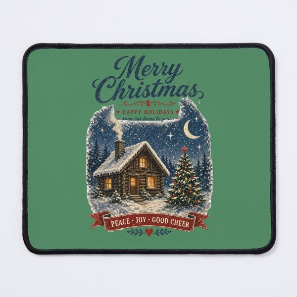 Item preview, Vintage Cozy Christmas Cabin T-Shirt - Rustic Winter Holiday Scene designed and sold by InkWeaveShop.