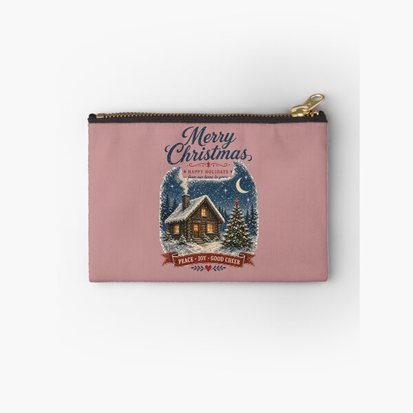 Item preview, Vintage Cozy Christmas Cabin T-Shirt - Rustic Winter Holiday Scene designed and sold by InkWeaveShop.
