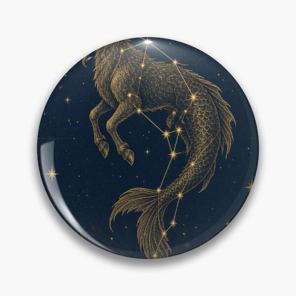 Item preview, Capricorn Sea Goat Gold Star Chart Navy Sky designed and sold by tanishqsaluja.