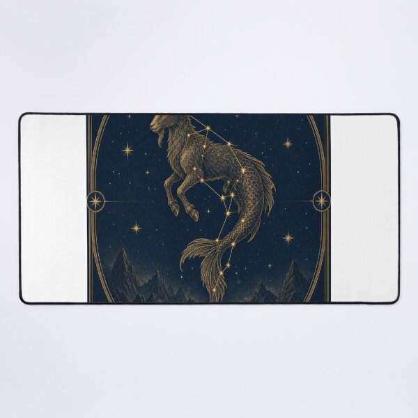 Item preview, Capricorn Sea Goat Gold Star Chart Navy Sky designed and sold by tanishqsaluja.