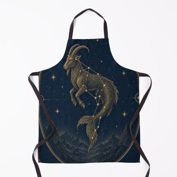 Item preview, Capricorn Sea Goat Gold Star Chart Navy Sky designed and sold by tanishqsaluja.