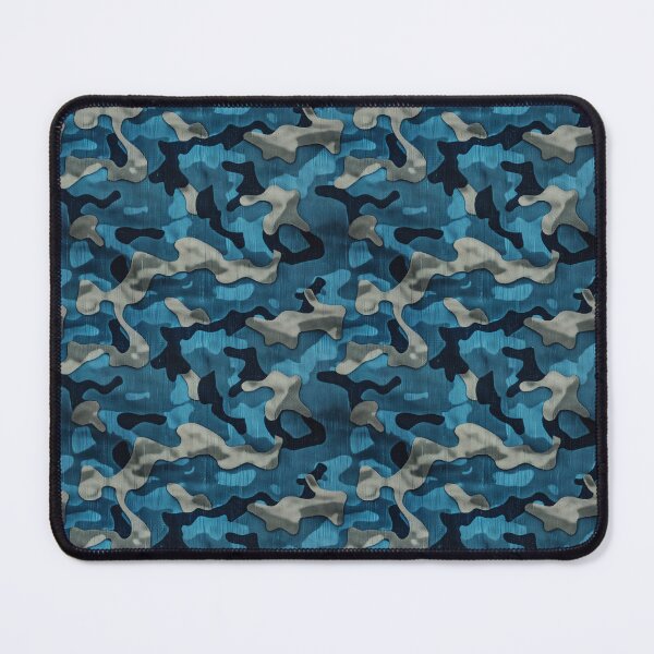 Item preview, Modern Blue and Grey Camouflage Fabric Pattern designed and sold by NTGUILTY.