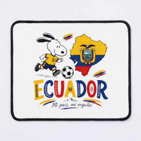 Item preview, Snoopy Playing Soccer for Ecuador World Cup Fan Design designed and sold by MasonTheGamer.