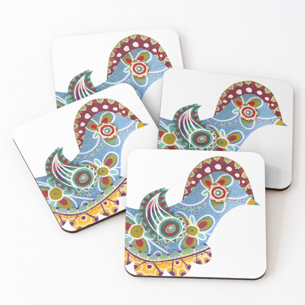 Item preview, Colorful Folk Rooster – Vibrant Bird Art with Floral Patterns designed and sold by Fani*.