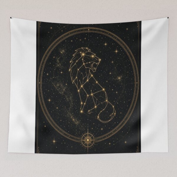 Item preview, Leo Lion Regal Gold Constellation on Black Sky designed and sold by tanishqsaluja.