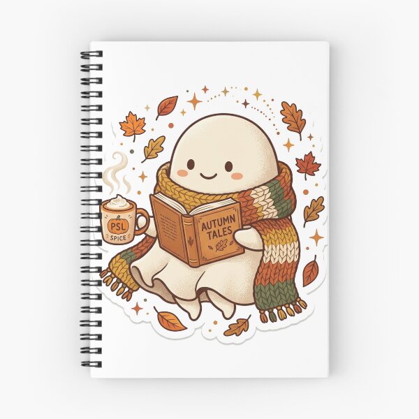 Item preview, Cozy Ghost Book Club Autumn Reading Cute Spooky Fall Sticker designed and sold by RetroVibe Supply.