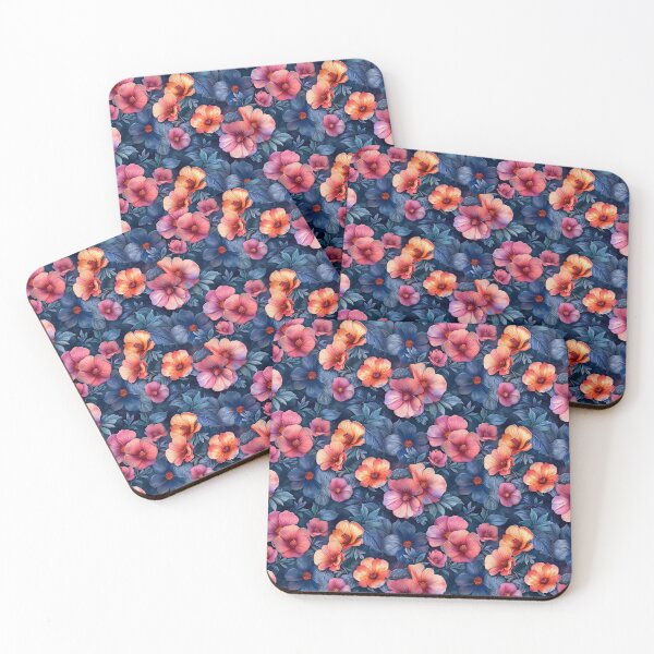 Item preview, Elegant Pink and Blue Watercolor Floral Pattern designed and sold by NTGUILTY.