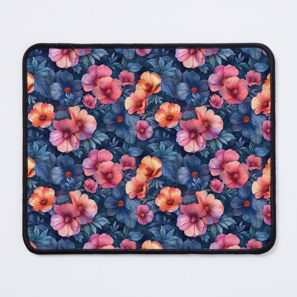 Item preview, Elegant Pink and Blue Watercolor Floral Pattern designed and sold by NTGUILTY.