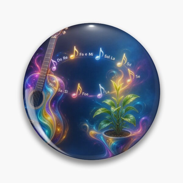 Item preview, Magical Glowing Guitar with Musical Notes and Plant designed and sold by Breezes-of-Ida.