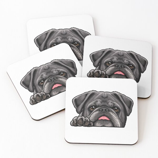 Item preview, Little Foo the Pug Sticker in Black designed and sold by Little Foo the Pug.