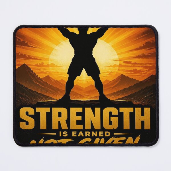 Item preview, Strength Is Earned Gym Motivation Quote designed and sold by creativerooney.