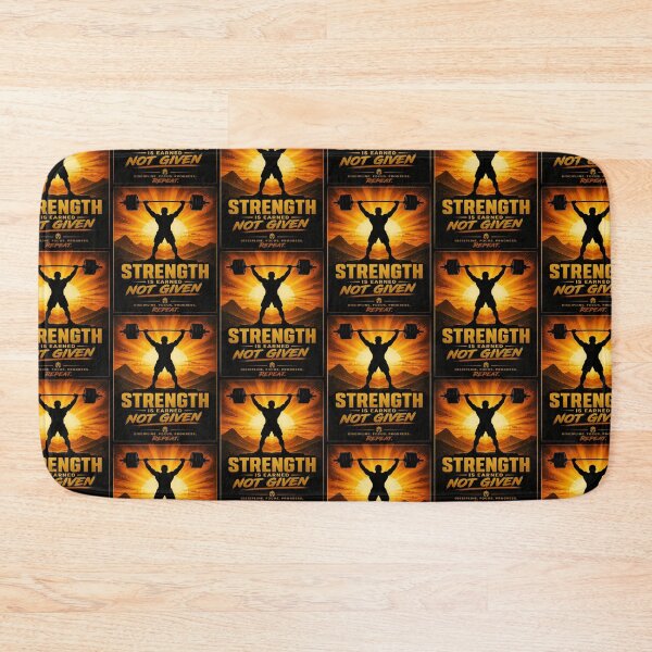 Item preview, Strength Is Earned Gym Motivation Quote designed and sold by creativerooney.