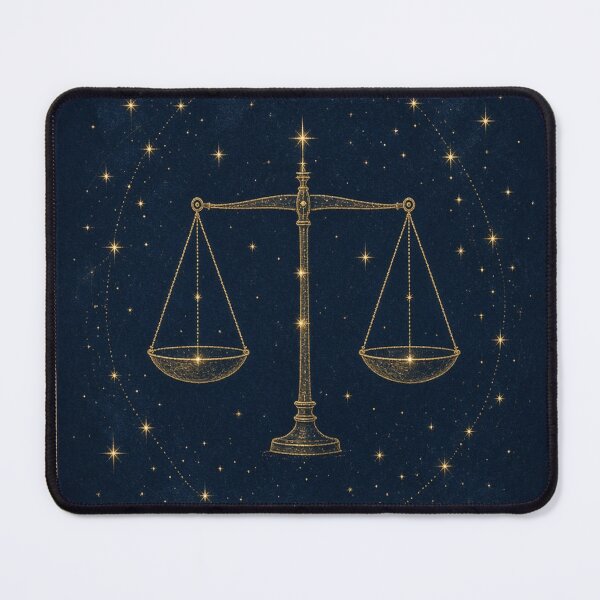 Item preview, Libra Scales Balanced Gold Constellation Navy designed and sold by tanishqsaluja.