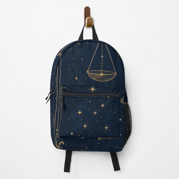 Item preview, Libra Scales Balanced Gold Constellation Navy designed and sold by tanishqsaluja.