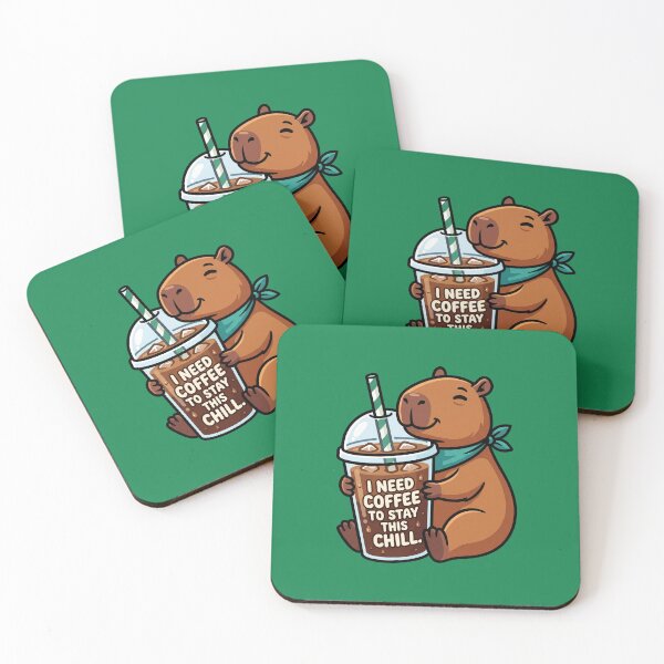 Item preview, Funny Capybara I Need Coffee To Stay This Chill designed and sold by MarCinu Art.