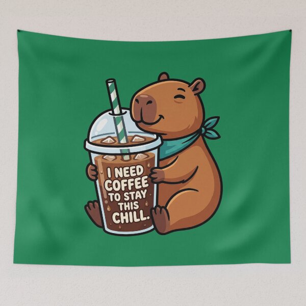 Item preview, Funny Capybara I Need Coffee To Stay This Chill designed and sold by MarCinu Art.