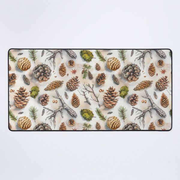 Item preview, Rustic Watercolor Pine Cone and Forest Motif Pattern designed and sold by NTGUILTY.