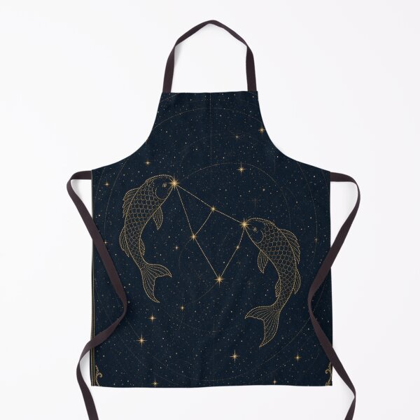 Item preview, Pisces Twin Fish Soft Gold Constellation Navy designed and sold by tanishqsaluja.
