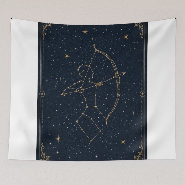 Item preview, Sagittarius Archer Gold Constellation Deep Indigo designed and sold by tanishqsaluja.