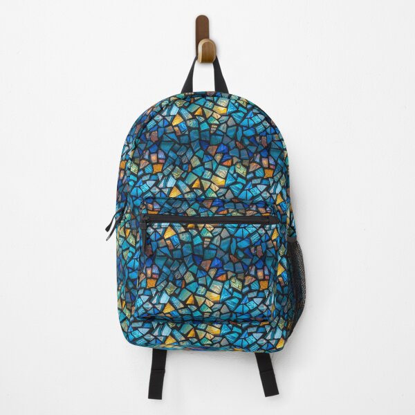 Item preview, Radiant Blue and Gold Broken Stained Glass Mosaic Pattern designed and sold by NTGUILTY.