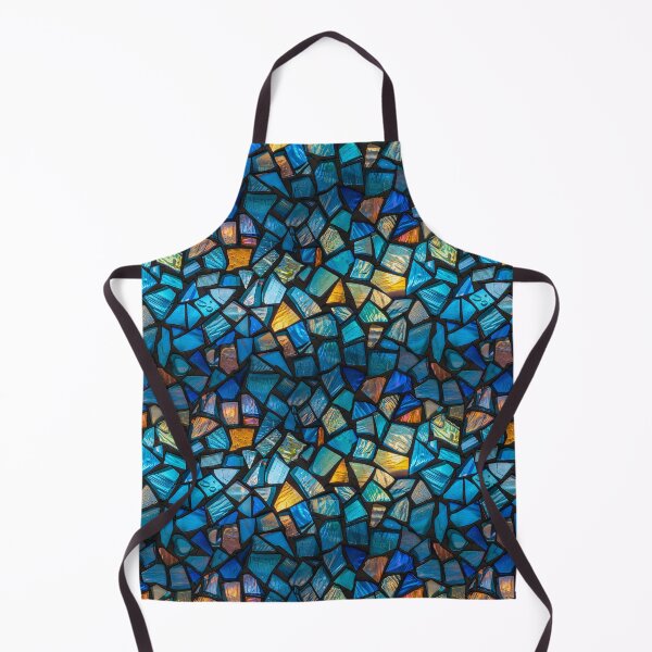 Item preview, Radiant Blue and Gold Broken Stained Glass Mosaic Pattern designed and sold by NTGUILTY.