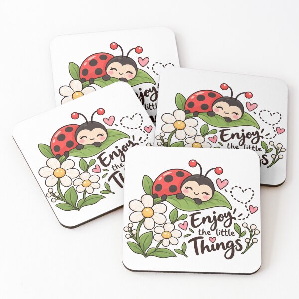 Item preview, Cute Kawaii Ladybug Garden Sticker – Enjoy the Little Things designed and sold by StickyDelights.