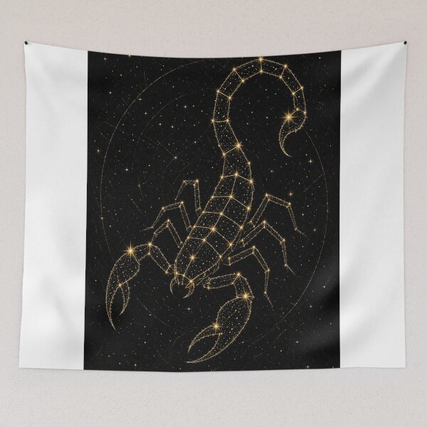 Item preview, Scorpio Scorpion Dark Gold Constellation Black designed and sold by tanishqsaluja.