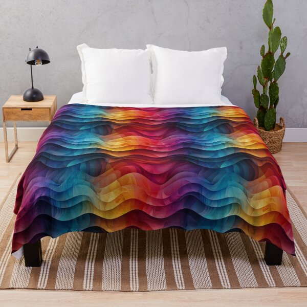 Item preview, Vibrant 3D Fluid Rainbow Gradient Waves Pattern designed and sold by NTGUILTY.