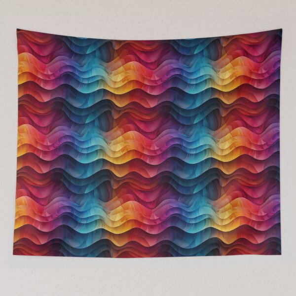 Item preview, Vibrant 3D Fluid Rainbow Gradient Waves Pattern designed and sold by NTGUILTY.