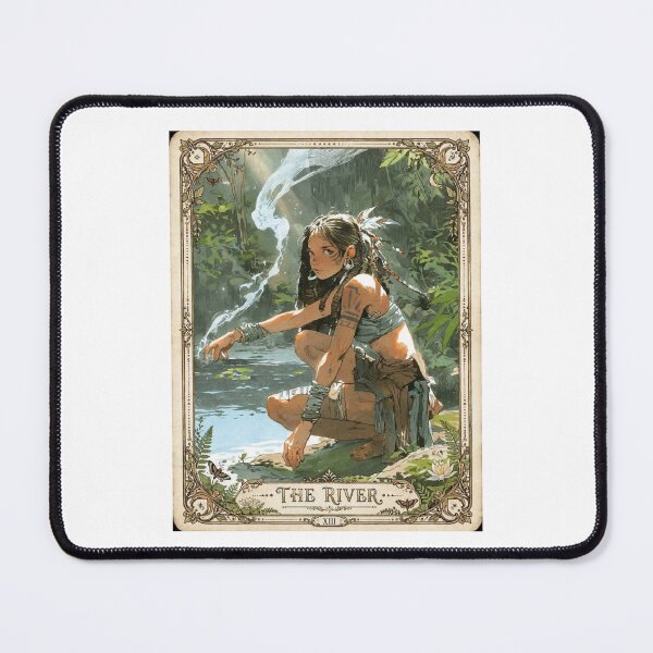 Item preview, The River Tarot Card XIII - Tribal Water Spirit, Jungle Goddess Art designed and sold by ExpressoJungle.