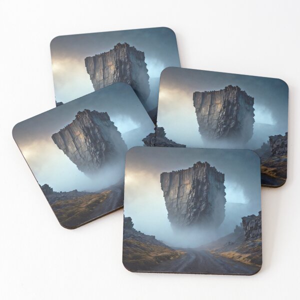 Item preview, The rugged beauty of an isolated rock formation standing proudly in the middle of a dusty road, inviting travelers to pause and admire its uncompromising presence designed and sold by petrovk.
