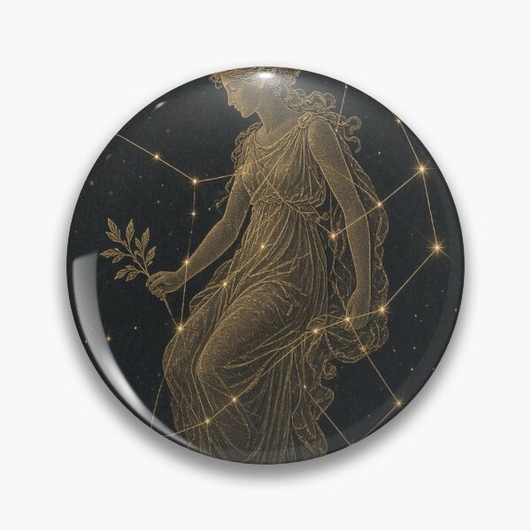 Item preview, Virgo Maiden Elegant Gold Star Chart Charcoal designed and sold by tanishqsaluja.
