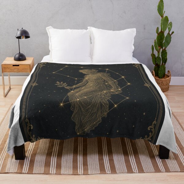 Item preview, Virgo Maiden Elegant Gold Star Chart Charcoal designed and sold by tanishqsaluja.
