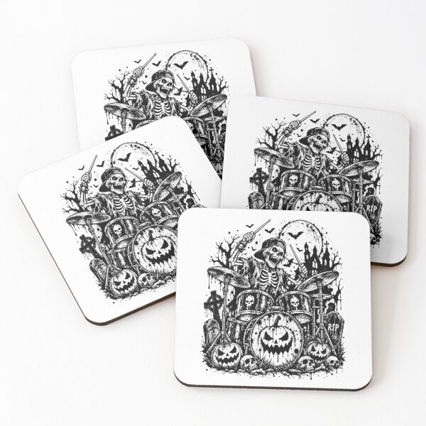 Item preview, Skeleton Drummer Halloween Rocker Jack O Lantern Graphic designed and sold by shemodas.