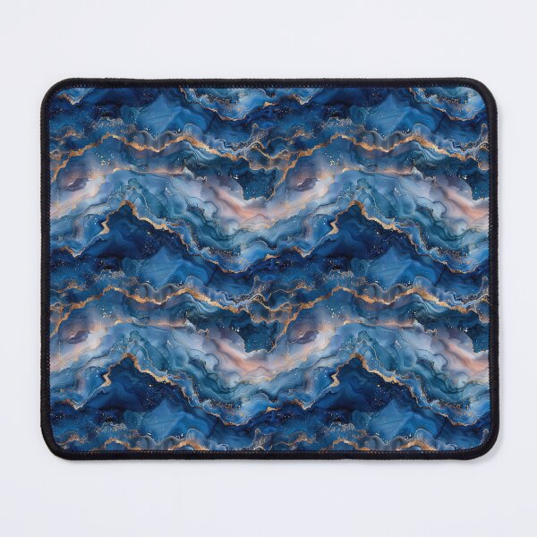 Item preview, Elegant Navy Blue and Gold Fluid Marble Pattern designed and sold by NTGUILTY.